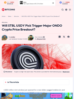 Will STBL USDY Pick Trigger Major ONDO Crypto Price Breakout? - 99Bitcoins