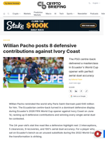 Willian Pacho posts 8 defensive contributions against Ivory Coast