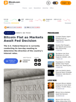 Bitcoin Flat as Markets Await Fed Decision – Markets and Prices Bitcoin News