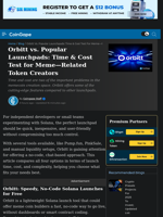 Orbitt vs. Popular Launchpads: Time & Cost Test for Meme—Related Token Creators | CoinGape