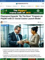 Playnance Expands “Be The Boss” Program on PlayW3 with $1 Social Casino Launch Model - TheNewsCrypto
