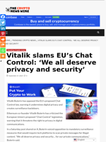 Vitalik slams EU’s Chat Control: ‘We all deserve privacy and security’ - The Crypto News Wire