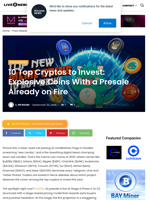 10 Top Cryptos to Invest: Explosive Coins With a Presale Already on Fire | Live Bitcoin News