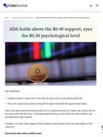 ADA holds above the $0.40 support, eyes the $0.50 psychological level