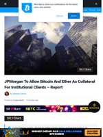 JPMorgan To Allow Bitcoin As Collateral Before End Of 2025