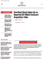 DoorDash Stock Edges Up Amid $17B Instacart Buyout Talks