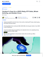 Cardano Breaks $1 With ETF Hopes and Bullish Rally Ahead