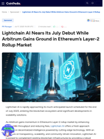 Lightchain AI Nears Its July Debut While Arbitrum Gains Ground in Ethereum’s Layer-2 Rollup Market
