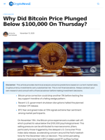 Why Did Bitcoin Price Plunged Below $100,000 On Thursday? - CryptoNewsZ