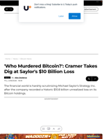 'Who Murdered Bitcoin?': Cramer Takes Dig at Saylor's $10 Billion Loss - U.Today