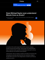 Does Michael Saylor even understand Bitcoin Core vs. Knots?