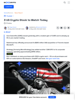 3 US Crypto Stocks to Watch Today: CORZ, HOOD, MSTR