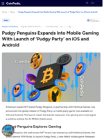 Pudgy Penguins Expands Into Mobile Gaming With Launch of ‘Pudgy Party’ on iOS and Android