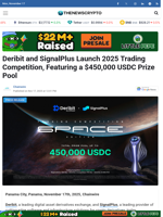 Deribit and SignalPlus Launch 2025 Trading Competition, Featuring a $450,000 USDC Prize Pool - TheNewsCrypto
