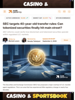 SEC targets 40-year-old transfer rules: Can tokenized securities finally hit main street? - AMBCrypto