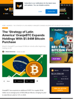 The 'Strategy Of Latin America' OranjeBTC Expands Holdings With $1.94M Bitcoin Purchase
