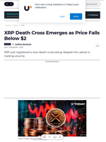 XRP Death Cross Emerges as Price Falls Below $2 - U.Today