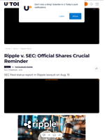 Ripple v. SEC: Official Shares Crucial Reminder - U.Today