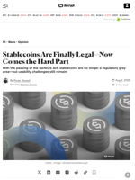 Stablecoins Are Finally Legal—Now Comes the Hard Part - Decrypt