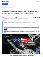 US Crypto News: What’s Behind Norway’s Quiet Crypto Bet?