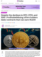 Despite the declines in BTC, ETH, and XRP, ProfitableMining offers holders daily contracts that can earn $6,100 - Coinfea