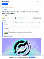 Circle Makes NYSE Wall Street Debut Under the CRCL Ticker