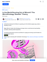 Will Bitcoin's Limited Supply Make MicroStrategy a Reseller