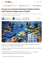 Europe to accelerate tokenized capital markets with 'Pontes' bridge launch: Details - AMBCrypto