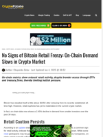 No Signs of Bitcoin Retail Frenzy: On-Chain Demand Slows in Crypto Market