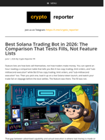 Best Solana Trading Bot in 2026: The Comparison That Tests Fills, Not Feature Lists