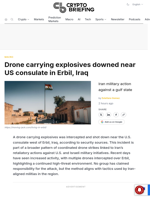 Drone carrying explosives downed near US consulate in Erbil, Iraq