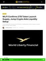 WLFI Confirms 27B Token Launch Supply, Jump Crypto Aids Liquidity Setup - CoinCentral