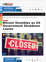 Bitcoin Stumbles as US Government Shutdown Looms - The Crypto News Wire