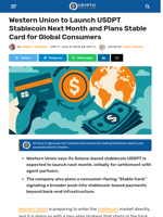 Western Union to Launch USDPT Stablecoin Next Month and Plans Stable Card for Global Consumers