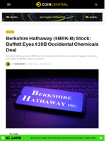Berkshire Hathaway ($BRK-B) Stock: Buffett Eyes $10B Occidental Chemicals Deal