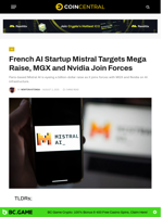 French AI Startup Mistral Targets Mega Raise, MGX and Nvidia Join Forces - CoinCentral