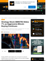 Strategy Stock ($MSTR) Slides 7% As Bitcoin Dip Continues 
