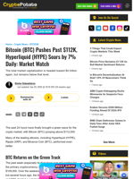 Bitcoin (BTC) Pushes Past $112K, Hyperliquid (HYPE) Soars by 7% Daily: Market Watch