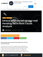Ethena Extends OFT Bridge Halt Pending rsETH Root Cause Analysis | Live Bitcoin News