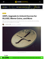 XRPL Upgrade to Unlock Escrow for RLUSD, Meme Coins, and More - CoinCentral