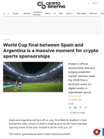 World Cup final between Spain and Argentina is a massive moment for crypto sports sponsorships