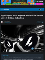 Hyperliquid Rival Lighter Raises $68 Million at $1.5 Billion Valuation