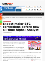 Expect major BTC corrections before new all-time highs: Analyst - The Crypto News Wire