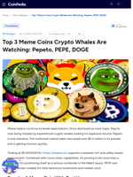PEPE, DOGE, and Pepeto: Meme Tokens Crypto Investors Are Watching Closely
