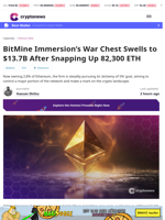 BitMine Immersion War Chest Hits $13.7B After 82,300 ETH Buy