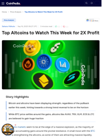 Top Altcoins to Watch This Week—TRX, AVAX, XLM, EOS & LTC