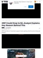 XRP Could Drop to $2, Analyst Explains Key Reason Behind This - U.Today