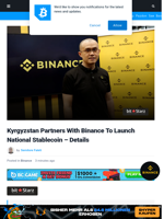 Kyrgyzstan Partners With Binance To Launch National Stablecoin - Details