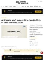 Anthropic staff expect AI to handle 75% of their work by 2030