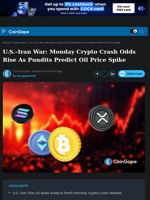U.S.–Iran War: Monday Crypto Crash Odds Rise As Pundits Predict Oil Price Spike